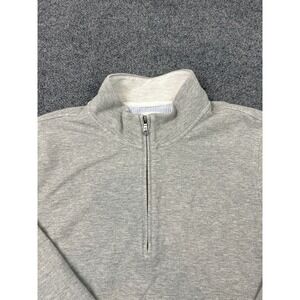 Brooks Brothers 1818 Quarter Zip Sweater XXL Gray Cotton Blend